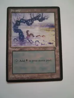 Swamp HP MTG Magic the Gathering Arena League Basic Land 1996 - Image 1