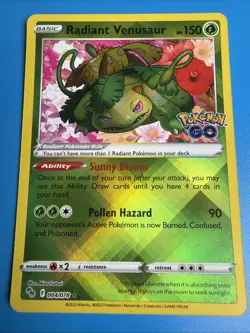 Radiant Venusaur 004/078 Holo Card Pokemon Go Pokemon TCG - Image 1