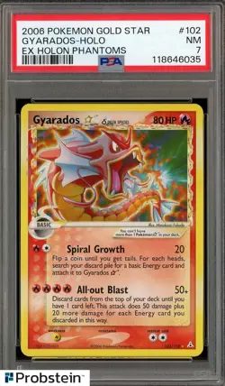 2006 Pokemon Gold Star Ex Holon Phantoms #102 Gyarados Holo PSA 7 NM - Image 1