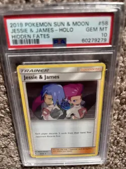 Jessie & James 58/68 Holo Rare - Pokemon Sun &Moon Hidden Fates PSA 10 Gem MT - Image 3