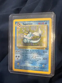 Pokemon TCG Vaporeon Holo Rare Card Jungle, 12/64 - Image 1