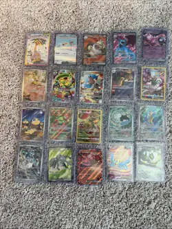 LOT OF 20 POKEMON CARDS SLEEVED, AND TOP LOADED EX,V,IR,FULL ART RANDOM CARDS￼￼ - Image 1
