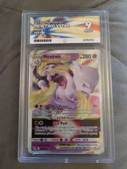 Mewtwo VSTAR 031/078 Pokemon GO Holo ACE 9 Mint Graded Card English - Image 1
