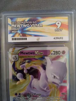 Mewtwo VSTAR 031/078 Pokemon GO Holo ACE 9 Mint Graded Card English - Image 2