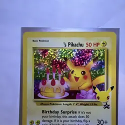 Pokemon Celebrations 25th Anniversary Birthday Pikachu, Holo BLACK STAR MINT - Image 2