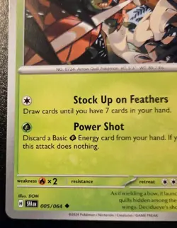 Decidueye 005/064 Uncommon Scarlet & Violet: Shrouded Fable Pokemon TCG - Image 4
