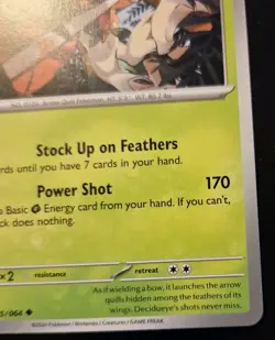 Decidueye 005/064 Uncommon Scarlet & Violet: Shrouded Fable Pokemon TCG - Image 5