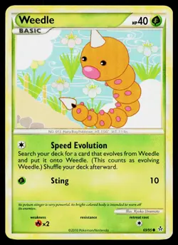 Weedle 69/95 Common HGSS Unleashed Pokemon Lightly Played - Image 1