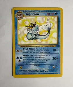 Vaporeon 28/64 Jungle Non Holo Rare Pokemon TCG WOTC 1999 Vintage - Image 1