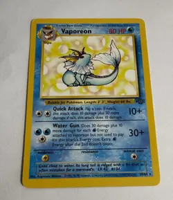 Vaporeon 28/64 Jungle Non Holo Rare Pokemon TCG WOTC 1999 Vintage - Image 2