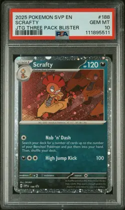 2025 Black Star Promo Journey Together 3 Pack Blisters # 188 Scrafty Holo PSA 10 - Image 1