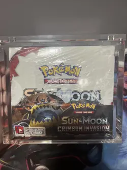 Pokemon (1) Sun And Moon: Crimson Invasion Sealed Booster Box W/ Acrylic Case - Image 1