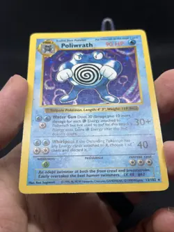 Pokemon Poliwrath Base Set Shadowless Holo Rare 13/102 90 WOTC (HP) - Image 4