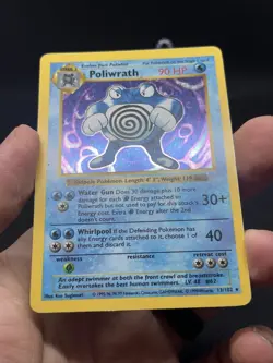 Pokemon Poliwrath Base Set Shadowless Holo Rare 13/102 90 WOTC (HP) - Image 5