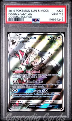 PSA 10 Silvally GX Full Alt Art 227/236 Cosmic Eclipse Pokemon - Image 1