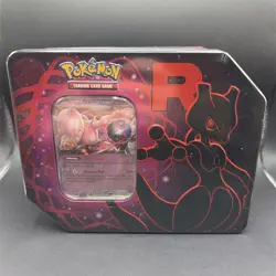 Pokemon TCG Scarlet & Violet Destined Rivals Team Rocket's Mewtwo EX Tin Box - Image 1