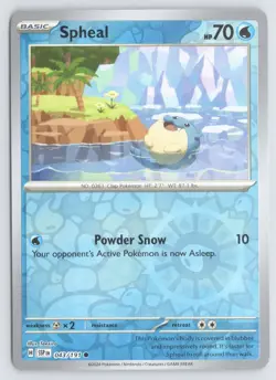 Spheal 043/191 Common Surging Sparks Pokemon Reverse Holo Near Mint - Image 1