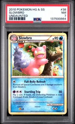 2010 POKEMON HEARTGOLD & SOULSILVER UNDAUNTED #38 SLOWBRO PSA 7 - Image 1