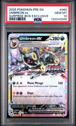 2025 POKEMON PRE EN-PRISMATIC EVOLUTIONS #060 UMBREON EX PSA 10 - Image 1