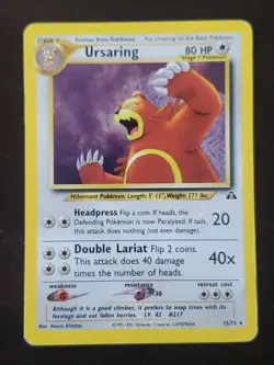 Pokemon Ursaring Neo Discovery Unlimited 15/75 Holo Rare - Image 1