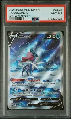 Pokemon Suicune V GG38/GG70 - Crown Zenith 2023 - PSA 10 GEM MINT - Image 1