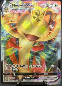 Meowth VMAX SWSH005 Sword & Shield Promo Ultra Rare Holo Pokemon TCG NM - Image 1
