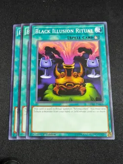 Yugioh - 3x Black Illusion Ritual LED2-EN006 1st Common NM - Image 1