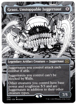 Graaz, Unstoppable Juggernaut 334 Borderless Non Foil Rare All Will Be One MTG - Image 1