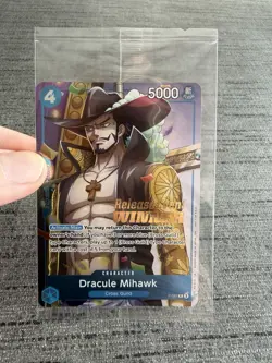 Carte One Piece Dracule Mihawk P-081 Pre-Release WINNER Promo Scelle Sealed - Image 3