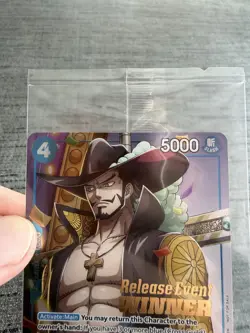 Carte One Piece Dracule Mihawk P-081 Pre-Release WINNER Promo Scelle Sealed - Image 5