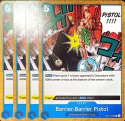 One Piece TCG - 4er Playset - OP10-060 Barrier-Barrier Pistol C/NM/EN - Image 1