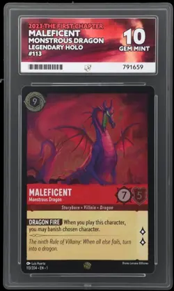 Disney Lorcana TCG Maleficent Monstrous Dragon 113/204 First Chapter Foil ACE 10 - Image 3