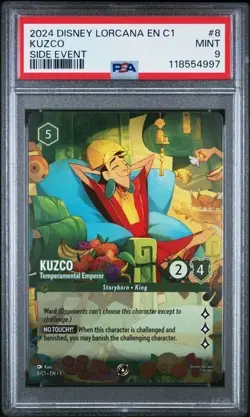 DISNEY LORCANA EN C1-LORCANA CHALLENGE PROMO #8 KUZCO SIDE EVENT PSA 9 - Image 1