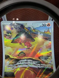 Pokemon Magby 186/182 SV04: Paradox Rift Illustration Rare Holo Basic 30 HP Card - Image 2