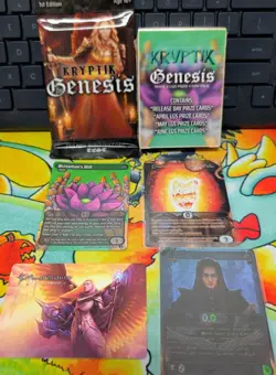 HUGE Kryptik tcg lot, lots of promos, prize cards, riddles, playmats, and sealed - Image 1