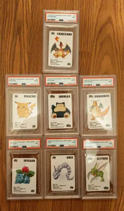 POKEMON 1998 KFC CARD GAME COMPLETE SET OF 7 WITH CHARIZARD & PIKACHU ALL PSA 9 - Image 1