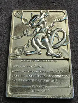 1999 Pokemon Mewtwo 23k Gold Plated Trading Card Pokeball Limited Edition - Image 2