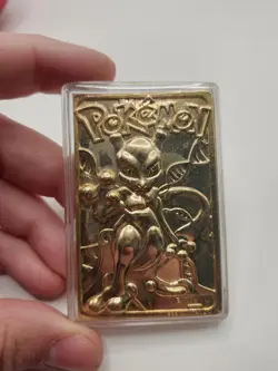 23k Gold Plated Mewtwo Pokemon Burger King 1999 Metal Trading Card w/Pokeball - Image 5