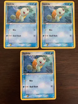 Squirtle 63/100 Crystal Guardians Regular (Lot of 3 Cards) - Image 1
