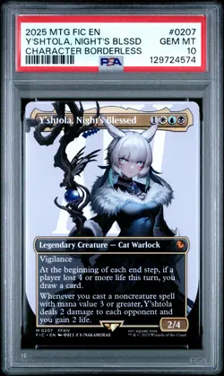 2025 MTG FINAL FANTASY COMMANDER #0207 Y'SHTOLA, NIGHT'S BLESSED PSA 10 - Image 1