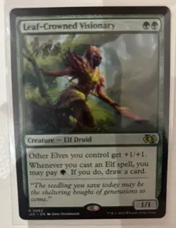 Leaf-Crowned Visionary. Elf, MTG single, mono green. Jumpstart 24, free postage - Image 1