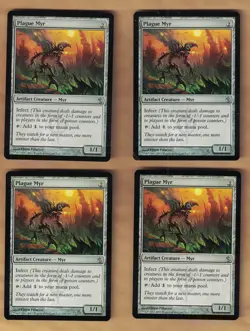 4x Plague Myr- (Mirrodin Besieged, Uncommon, English) MTG 4 NM - Image 1