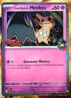 Pokemon Destined Rivals Team Rocket Mimikyu Stamped Promo 87 /182 - Image 1
