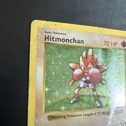 Pokemon Base Set Shadowless Hitmonchan Holo Rare Card 7/102 Damaged - Image 2