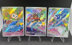 Pokemon First Partner Illustration Set- Rowlet, Litten, & Popplio *MINTY* - Image 1