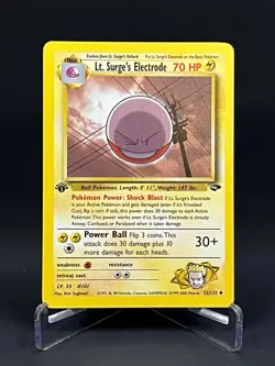 Pokemon Gym Challenge 1st Edition Lt. Surge's Electrode 52/132 Regular NM - Image 1