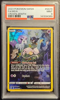 ⭐PSA 9 Mew GG10/GG70⭐ Crown Zenith Gallarian Pokemon - Image 1