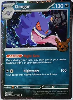 Gengar 057/091 Trick or Trade 2024 Cosmos Holo Rare Stamped Pokemon TCG - Image 2