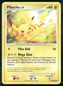 ✰ PIKACHU 71/99 COMMON ARCEUS POKEMON ✰ MP - Image 2