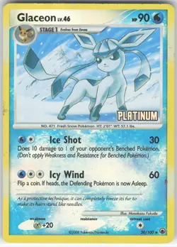 ✰ GLACEON 020/100 PROMO BURGER KING PROMOS POKEMON ✰ DMG - Image 2